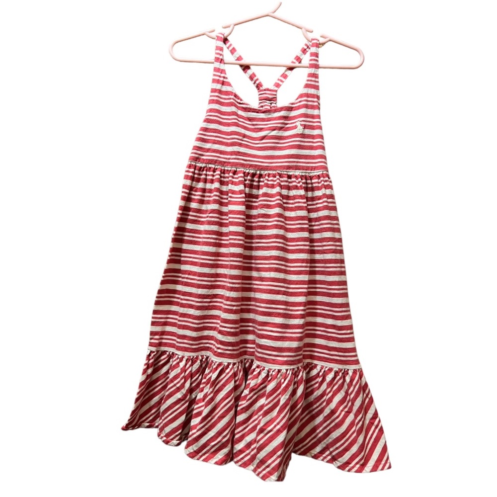 Polo by Ralph Lauren Red and White Striped Kids Casual Dress